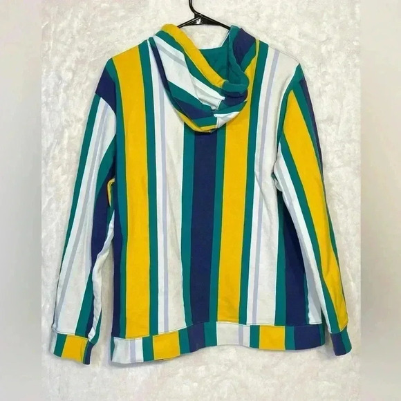 PacSun Men’s Large Striped Front Pocket Bright Colorful Hoodie 100 Cotton - Picture 3 of 9